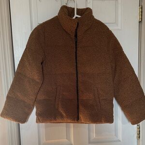 abercrombie kids Brown Sherpa Puffer Jacket